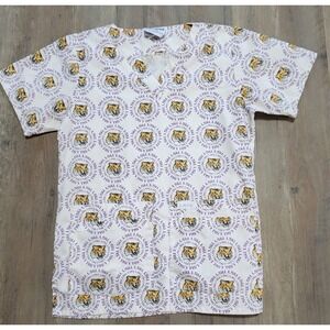 LSU Tigers NCAA Scrub Top Landau Size Women XS Nurse